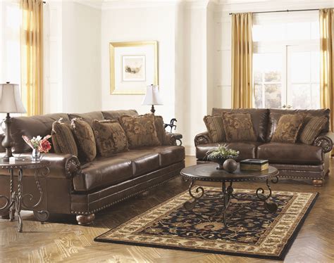 Ashley Furniture Leather Sofa - HMDCRTN