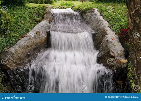 Waterfall at park stock image. Image of landscape, waterfall - 168672427