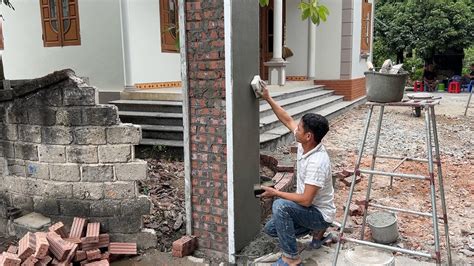 Techniques Construction And Rendering Gate Column With Bricks Sand