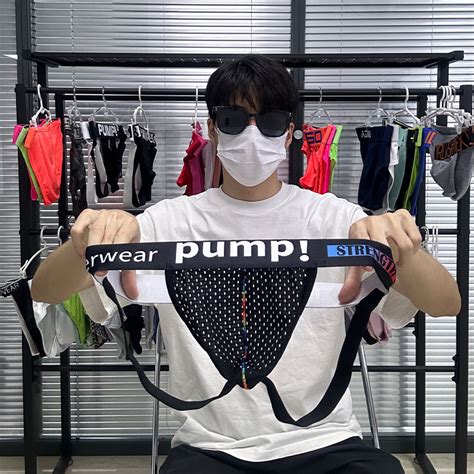 PUMP Underwear Men Underpant Mesh Quick Dry T Back Gay String Mens Thong Jockstrap Hollow Male