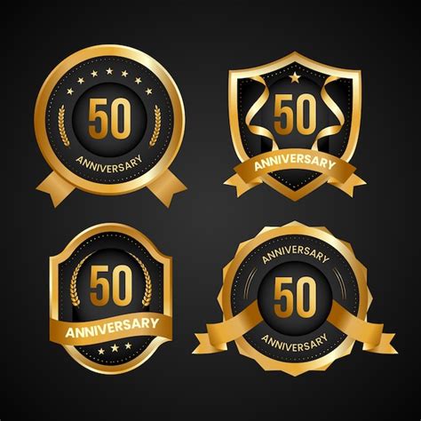 Logotipo De Aniversario De Oro Degradado Vector Gratis