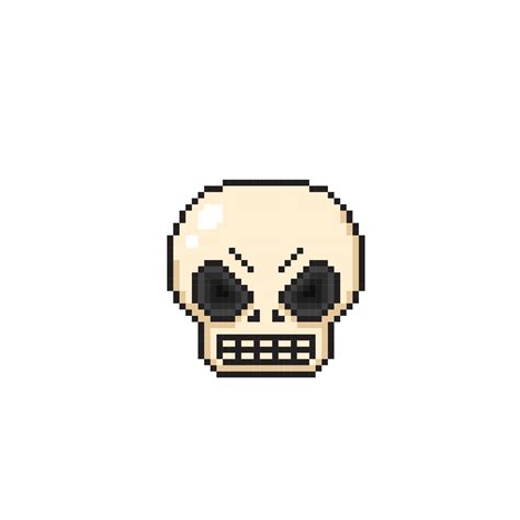 skull head in pixel art style 22468633 Vector Art at Vecteezy