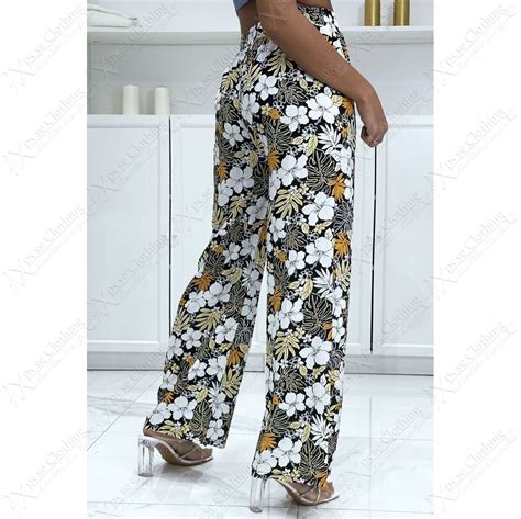 Ladies Floral Palazzo Wide Leg Trousers Women Spring Summer Flare High Pants Ebay