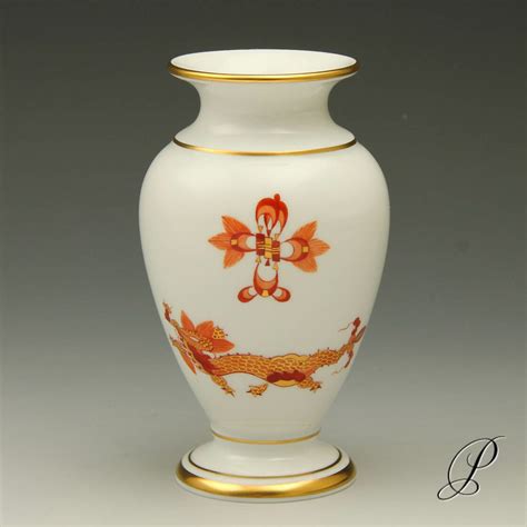 Vase Meissen Wahl Reicher Drache Rot Porzellan Porcelain