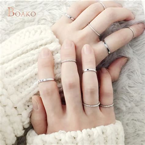 Pcs Rings Sets Fashion Simple Design Vintage Gold Silver Color Joint