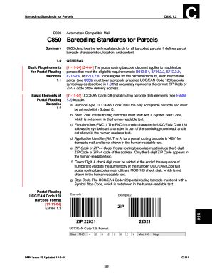 Fillable Online DMM C850 Barcoding Standards For Parcels The Latest