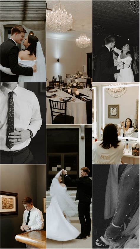 Black And White Wedding Pictures With Bride And Groom