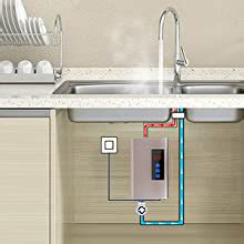 Electric Tankless Water Heater Small Instant Hot Water Heater For Kitchen Sink W V