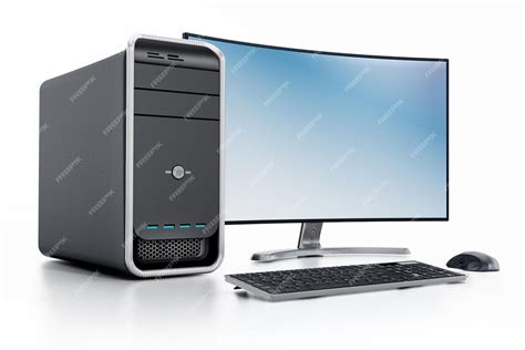 premium photo modern desktop pc personal computer  curved ultra