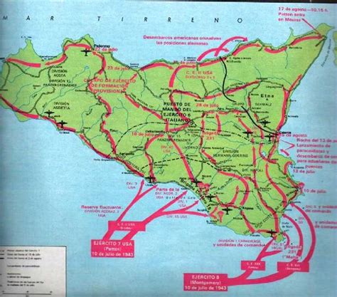 Invasión de Sicilia 10 de julio 1943 Map History Ww2