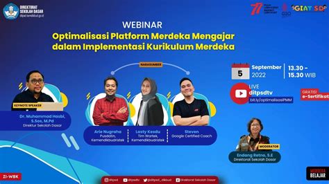 Webinar Optimalisasi Platform Merdeka Mengajar Dalam Implementasi