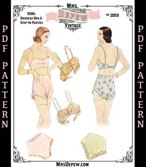 Vintage Sewing Pattern Lingerie Set Multi Size S Bra And Tap Panties Inch Bust