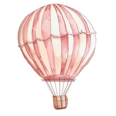 Vintage Pink Hot Air Balloon Premium AI Generated Vector