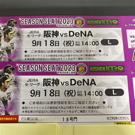 Yahooオークション 阪神vsdena レフト外野指定席【通路近】16段〜