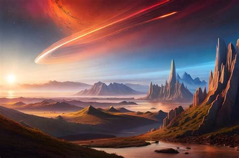 Premium AI Image | Alien planet landscape