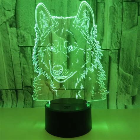 Lampe 3d Tête De Loup Instinct Loup