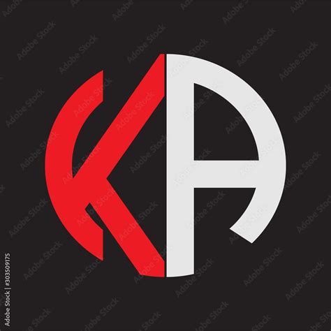 KA Initial Logo design Monogram Isolated on black background Stock ...