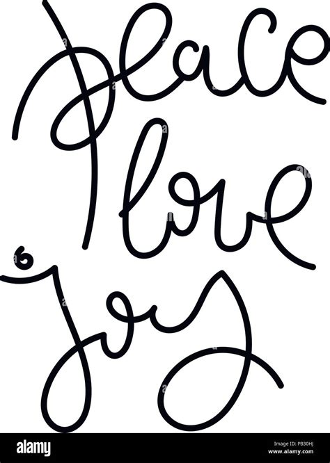 Peace Love Joy Typography Hand Lettering Quote Vector Calligraphy