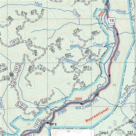 Middle Fork Ranger District Map North By Us Forest Service R6 Pacific Northwest Region Wa Or