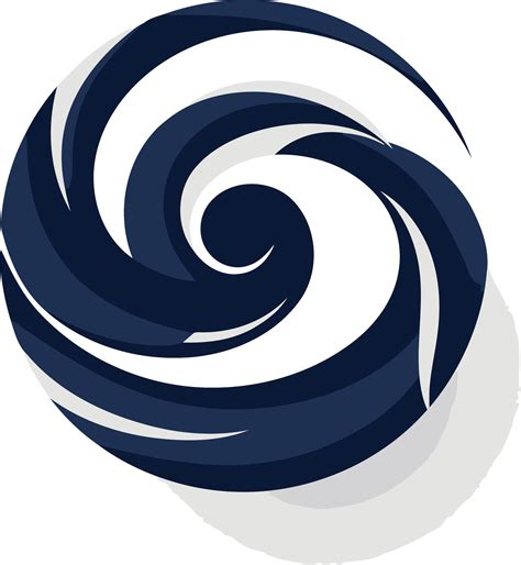 Abstract Swirling Logo Design In Navy Blue And White Perfect For