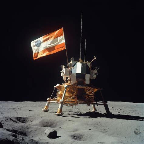 Premium Photo | An astronaut on the moon holding a flag