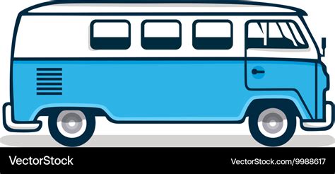 Vintage Blue Van Royalty Free Vector Image Vectorstock