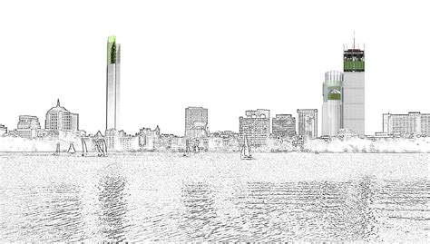 Boston Skyline Drawing at PaintingValley.com | Explore collection of ...