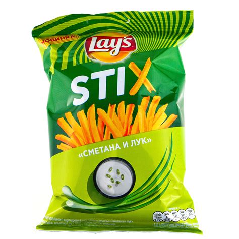 Чипсы картофельные Lay's Stix (Лейз Стикс) 65г сметана-лук соломка ...