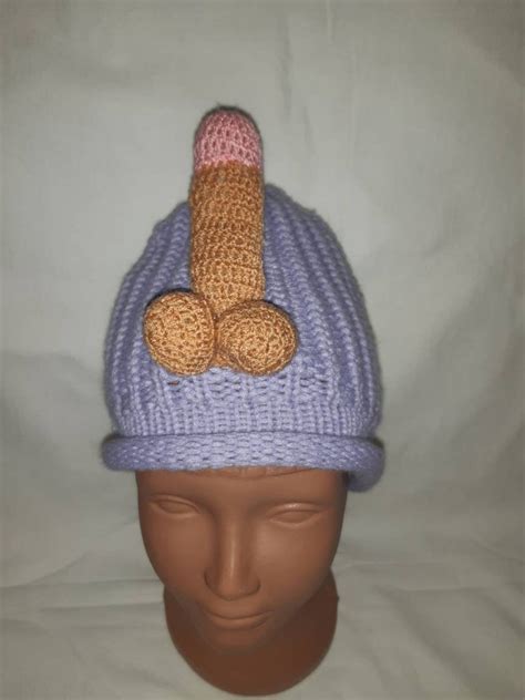 Crochet Penis Vagina Hat Sexy T Bachelor Groom Knitted Etsy