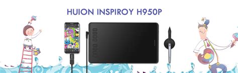 HUION Inspiroy H950P Graphics Tablet, Battery-free Pen with ±60° Tilt ...