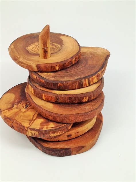 Olive Wood Drink Coasters Temecula Olive Oil Company