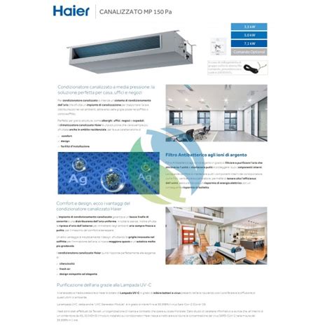 Condizionatore Haier Mono Split 18000 Btu Serie Canalizzato