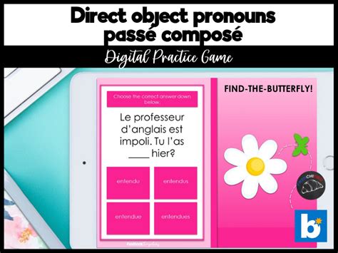 French Passé Composé And Direct Object Pronouns Boom™ Cards Teaching Resources