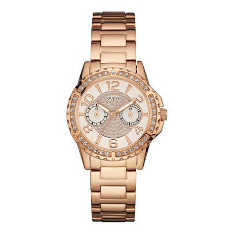 Guess Watches Guess Ladies Sassy Rose Gold Bracelet Stone Set Watch Watches From Faith