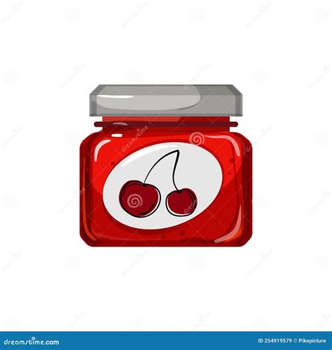 Jar Jam Fruit Food Cartoon Vector Illustration Stock Vector