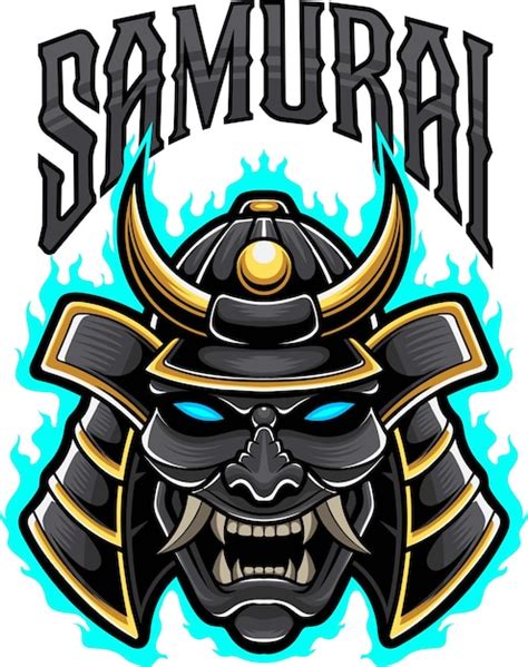 Vektor Illustration der Samurai Maskottchen Logo Vorlage für Esport