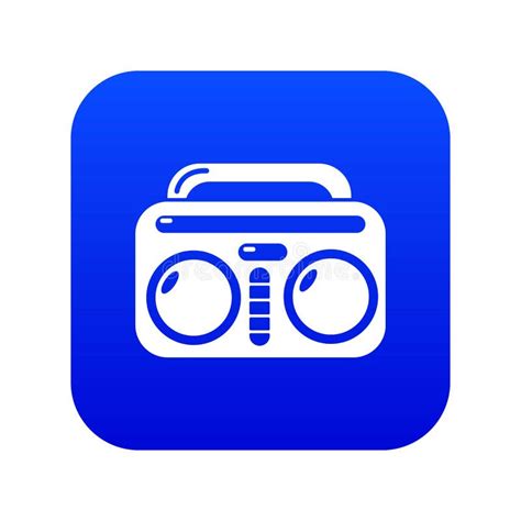 Vintage Boombox Icon Blue Vector Stock Vector - Illustration of buttons ...