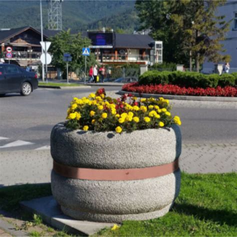 Jardiniera Mare Rotunda Din Beton Cu Sau Fara Accesorii Um