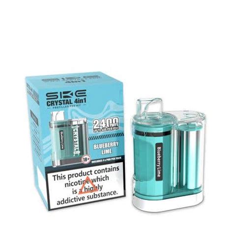 SKE Crystal 4in1 Prefilled Pod Vape Kit 2400 Puff TPD Vape UK