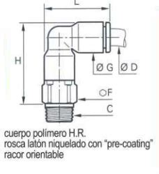 Codo 45 Grados Orientable Rosca Macho Bsp Conica Diametro 6 Mm R 1 8