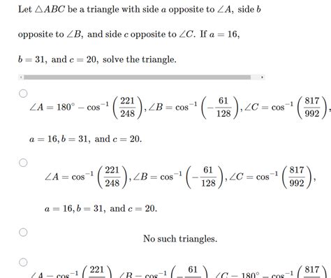 solved  abc   triangle  side     cheggcom