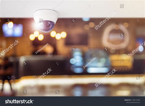 Cctv System Security Inside Restaurant Surveillance Stock Photo