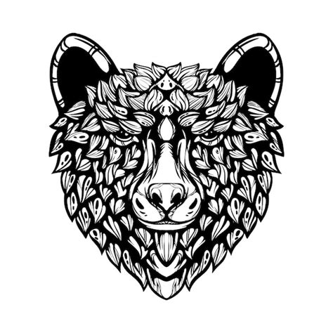 Tatuaje De Patr N De Oso Decorativo Tribal Blanco Y Negro Vector Premium