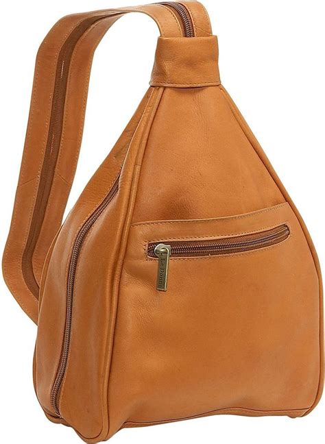 Ledonne Leather Ladies Sling Backpackpurse Deri çanta Çanta Bel çantası