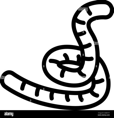 Worm Icon Vector Isolated Contour Symbol Illustration Stock Vector