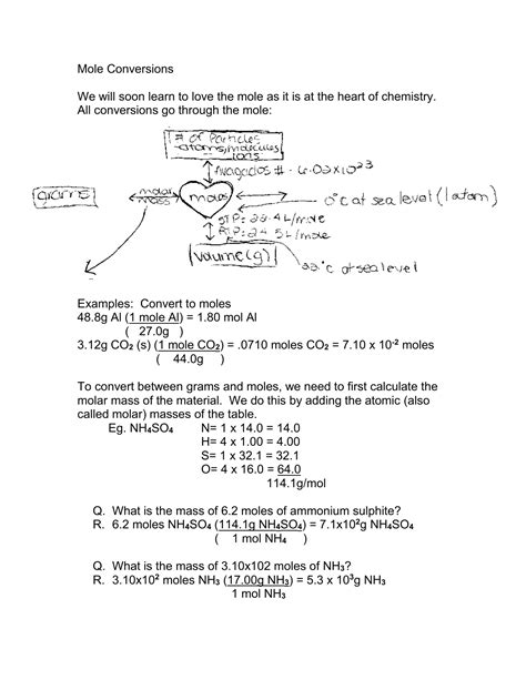 Mole Conversions