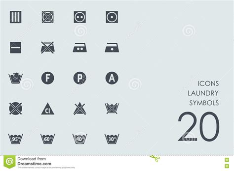 Set Of Laundry Symbols Icons Stock Vector Illustration Of Fabric