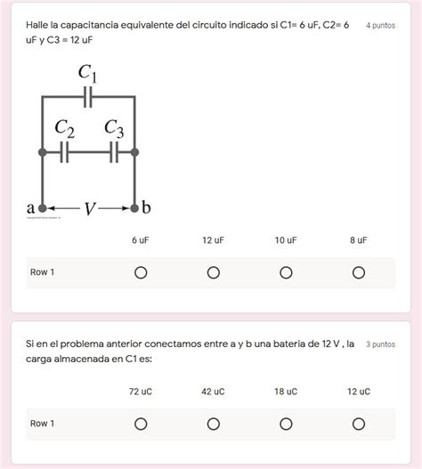 SOLVED Halle La Capacitancia Equivalente Del Circuito Indicado Si C1 6