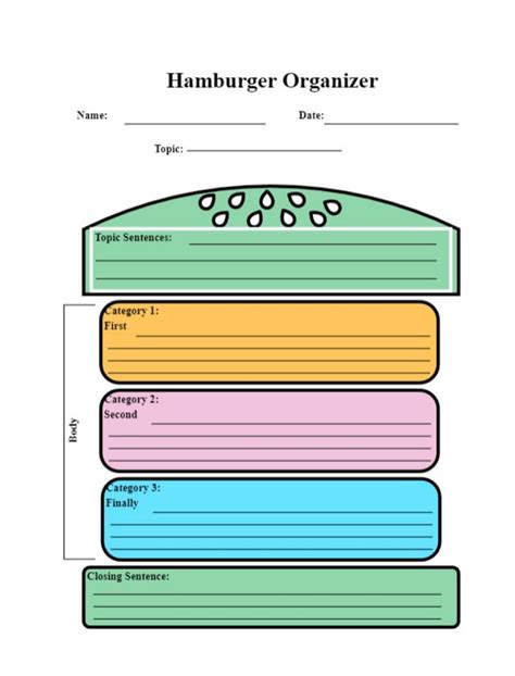 Hamburger Outline Printable