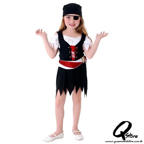 Fantasia Pirata Vestido Feminino Infantil Unidade Queensland Store